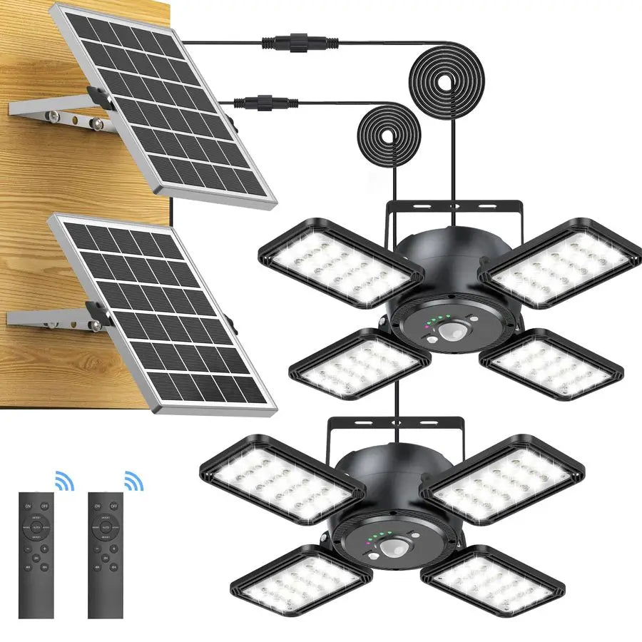 XMSJ Solar Pendant Light Outdoor Indoor Motion Sensor 144LED 1200LM