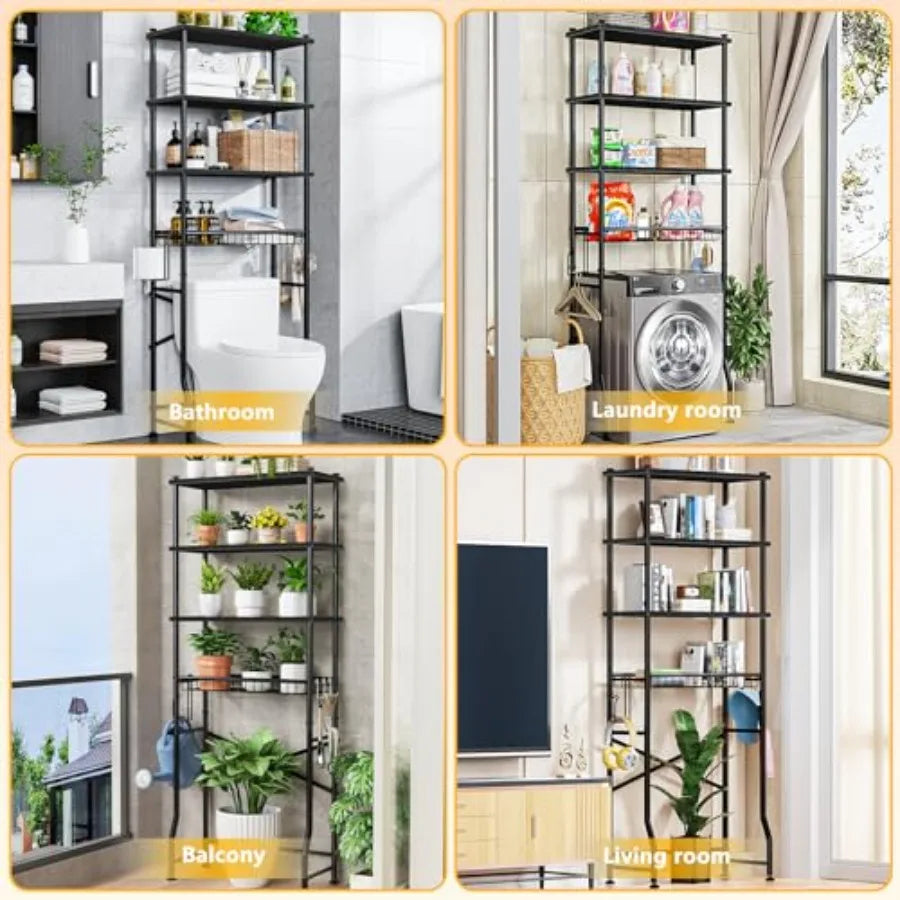 Over The Toilet Storage Rack 4 Tier Bathroom Organizer Freestanding