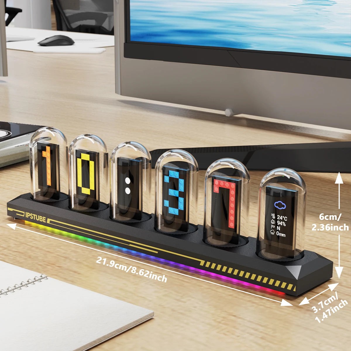 Aiopp Nixie Tube Clock Kit Night Light With Digital Calibration