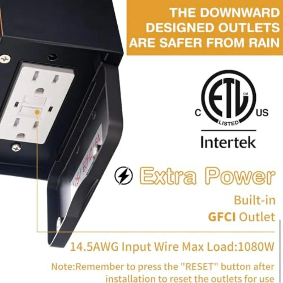 Porch Lights With GFCI Outlet Dusk To Dawn Outdoor