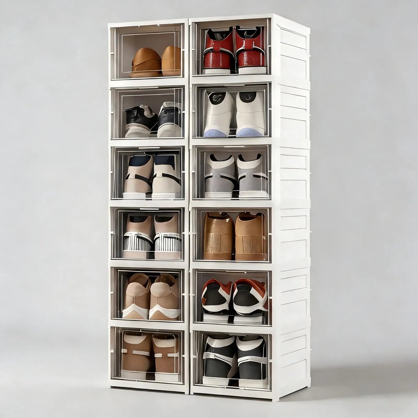 Foldable Shoes Storage Box Organizer 3-6 Layer Plastic Cabinet