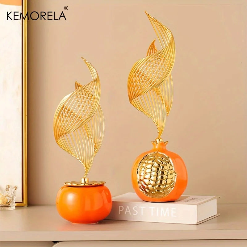 KEMORELA Ceramic Statue Nordic Creative Light Luxury Home Decor Figurine