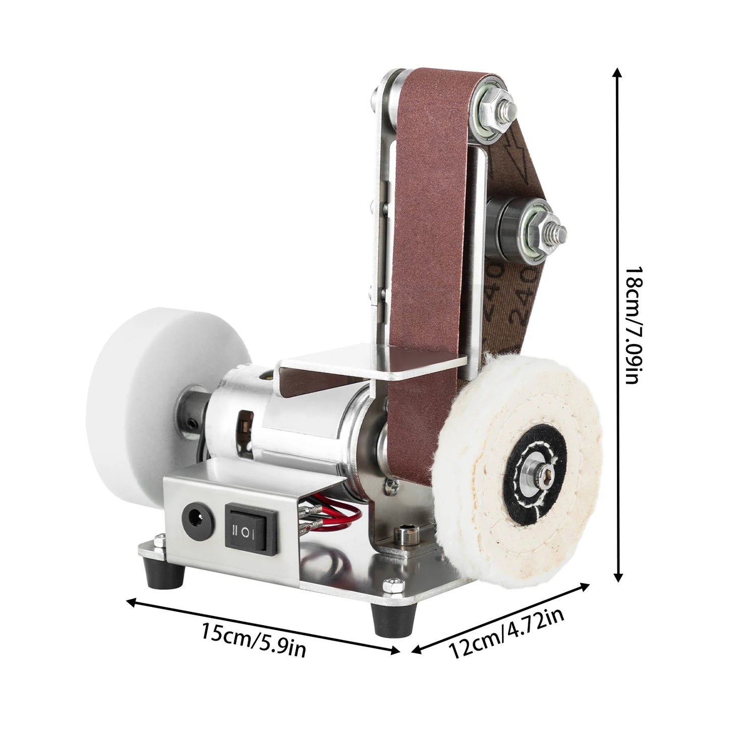 Mini Belt Sander, 7-Speed, 4000-9000 RPM, Stainless Steel Copper Motor