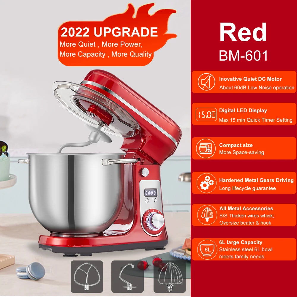 BioloMix Stand Mixer Blender With Quiet Motor And Dough Kneading