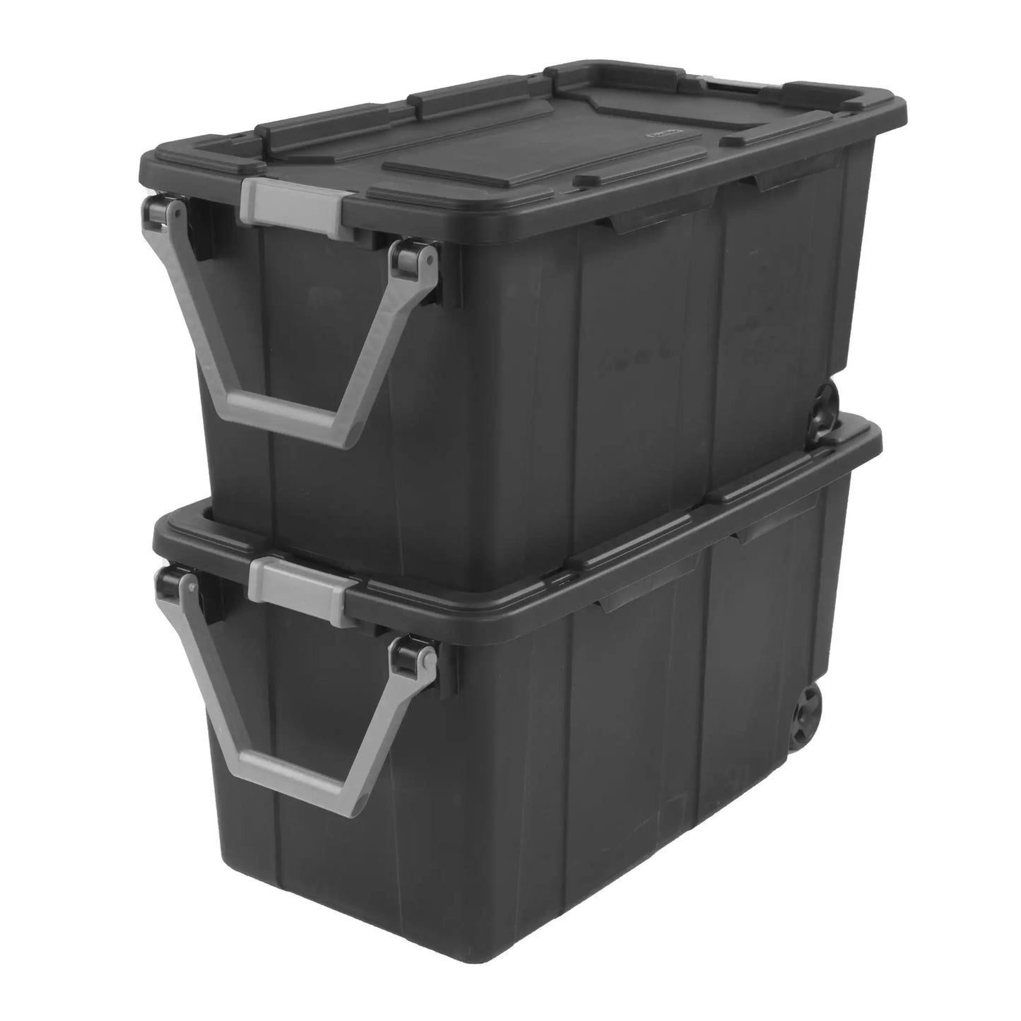 Industrial Wheeled Storage Bin With Handle Durable Plastic Tote