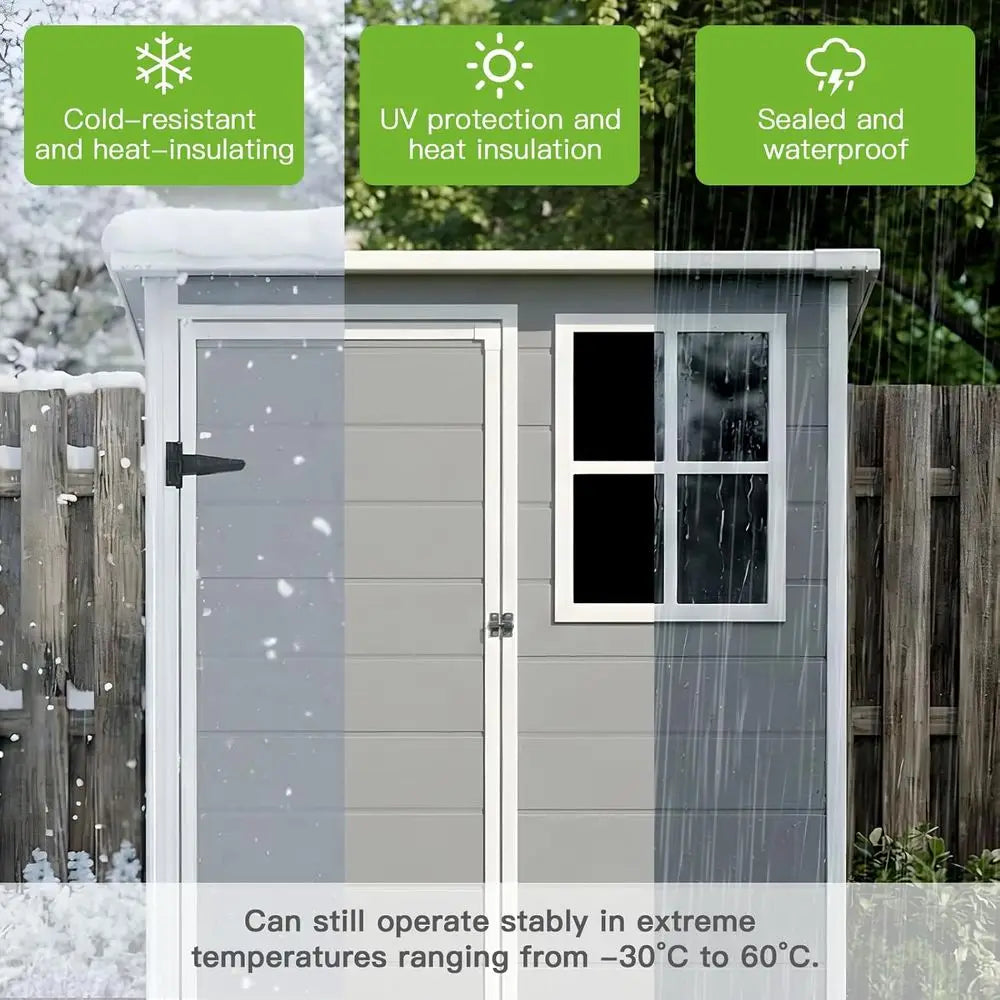 Weather-Resistant Outdoor Storage Shed With Lockable Door