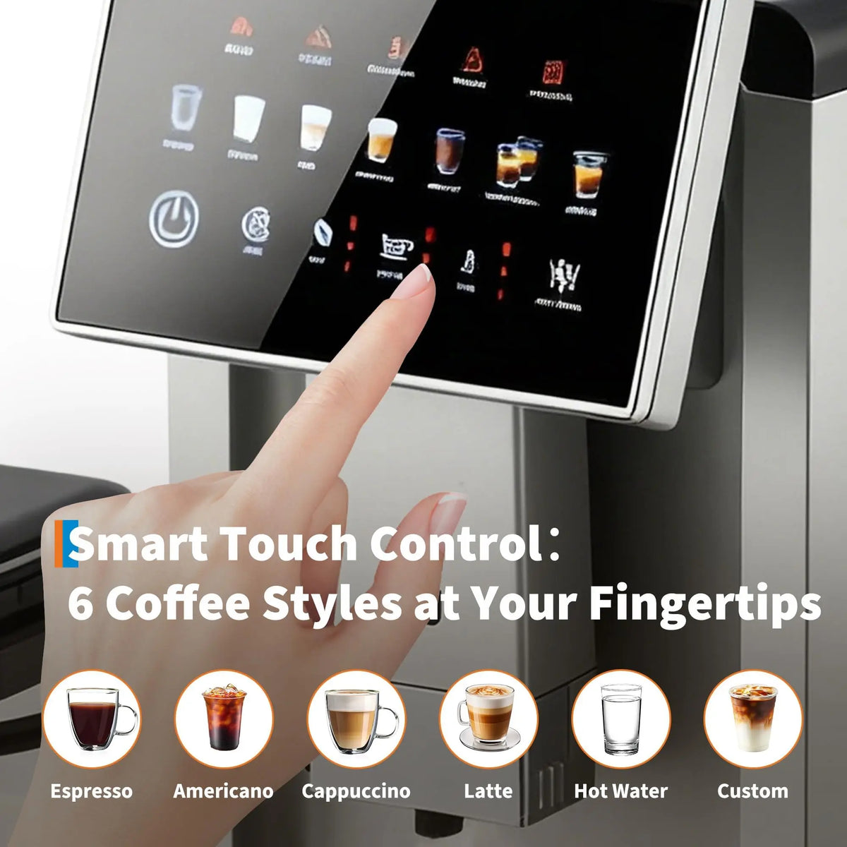 Adoolla Automatic Espresso Machine With Milk Frother And Removable Grinder