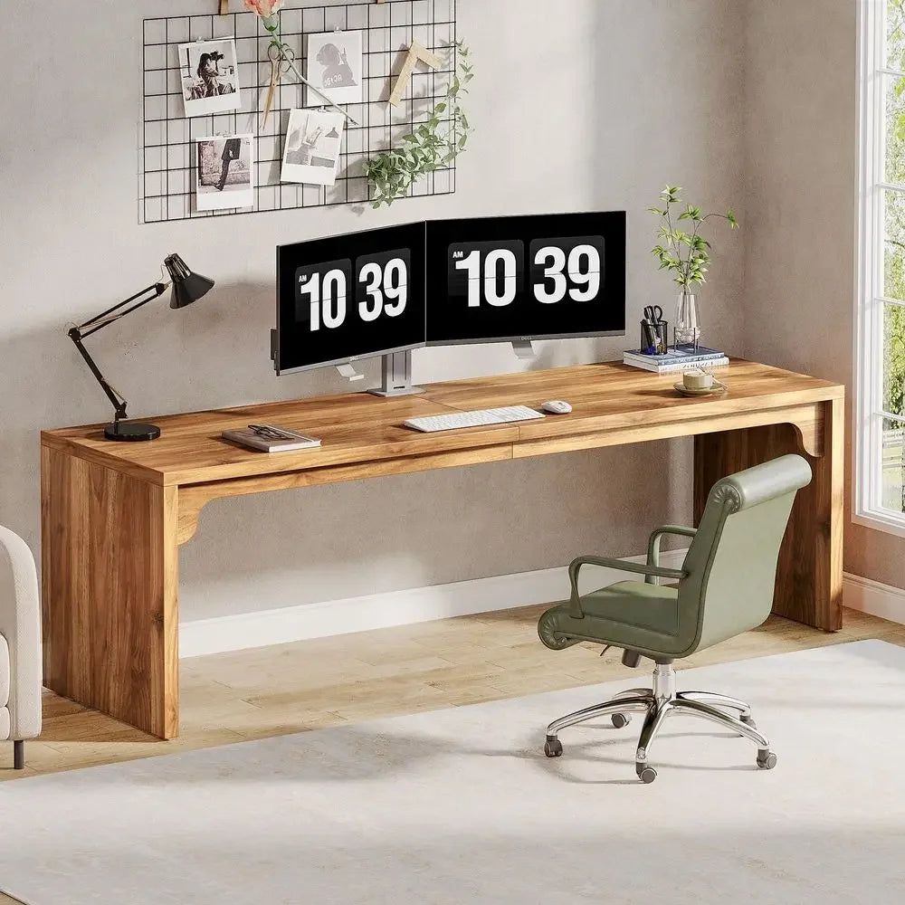 YTYIN Home Office Desk For Two With Rectangular Workstation