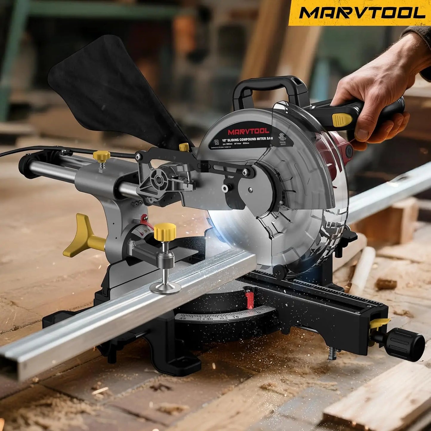 Marvtool Compound Sliding Miter Saw 5 Amp 36 Tooth Blade