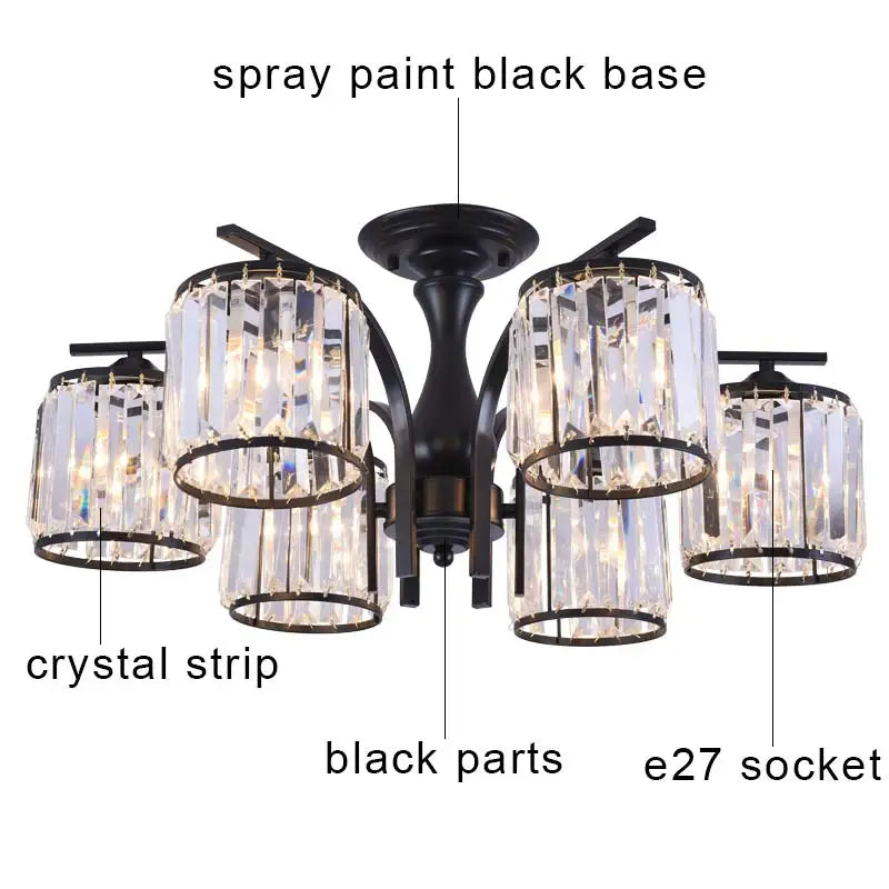 Owen Lyca Modern LED Chandelier Crystal Glass Shade