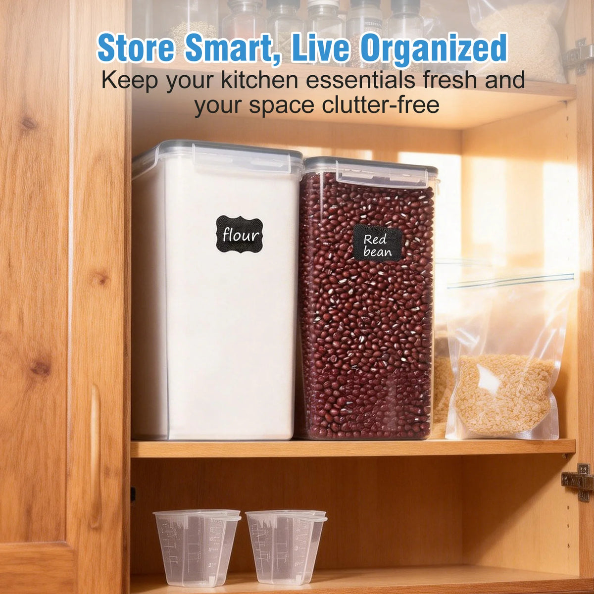 Airtight Food Storage Containers With Lids For Flour And Grains