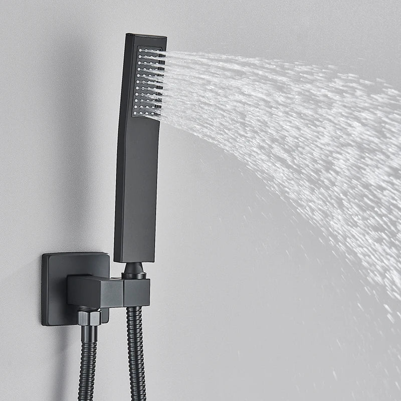 Quyanre Concealed Shower System With Tub Spout Rainfall Faucet