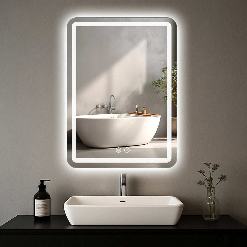 Mygiivovo Led Backlit Fogless Vanity Mirror Wall Mounted With Demister