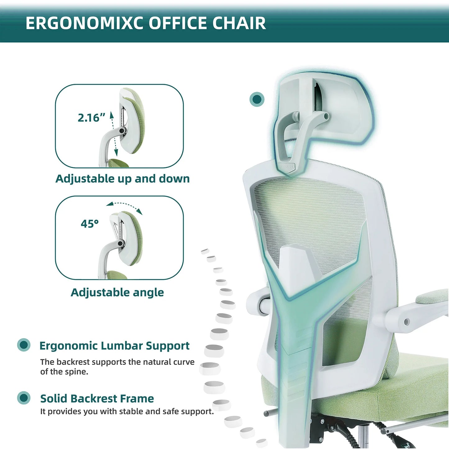 JHK Ergonomic Reclining High Back Mesh Gaming Chair With Lumbar