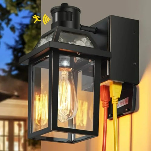 Porch Lights With GFCI Outlet Dusk To Dawn Outdoor