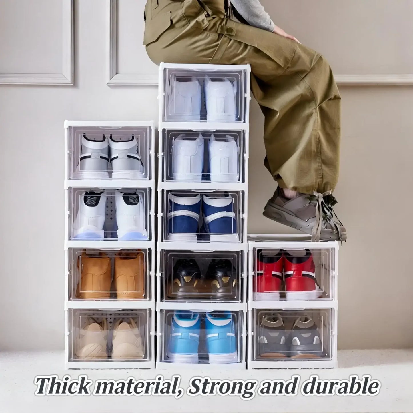 Foldable Shoes Storage Box Organizer 3-6 Layer Plastic Cabinet