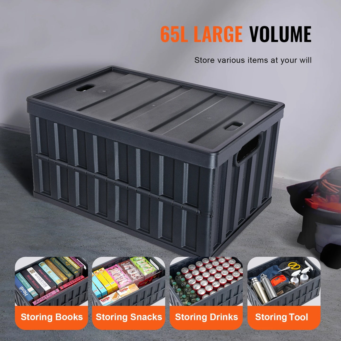 NONECN Collapsible Storage Bins Set Of 3 With Lids