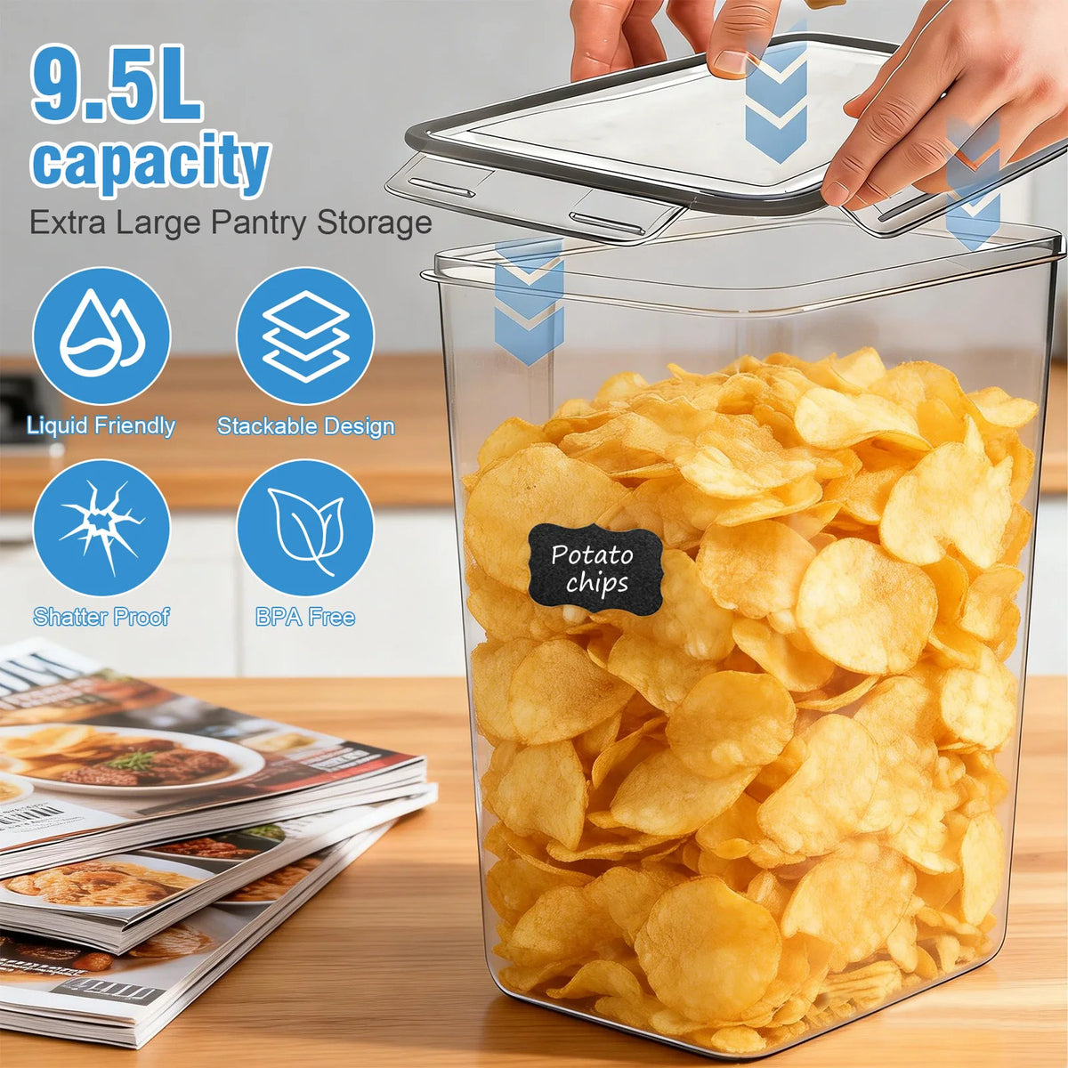 Airtight Food Storage Containers With Lids For Flour And Grains