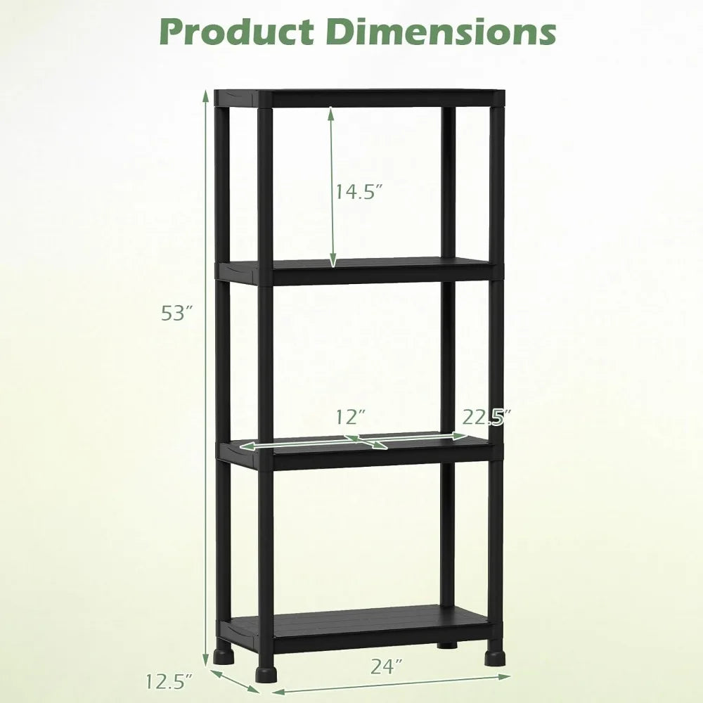 Giantex Heavy Duty Plastic Storage Shelves Freestanding Unit