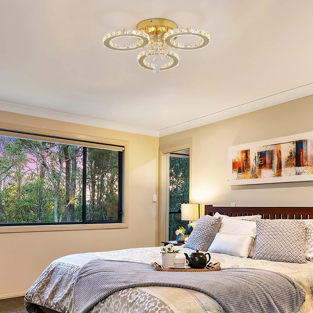VETRULUS Modern Crystal LED Ceiling Chandelier for Elegant Home Lighting