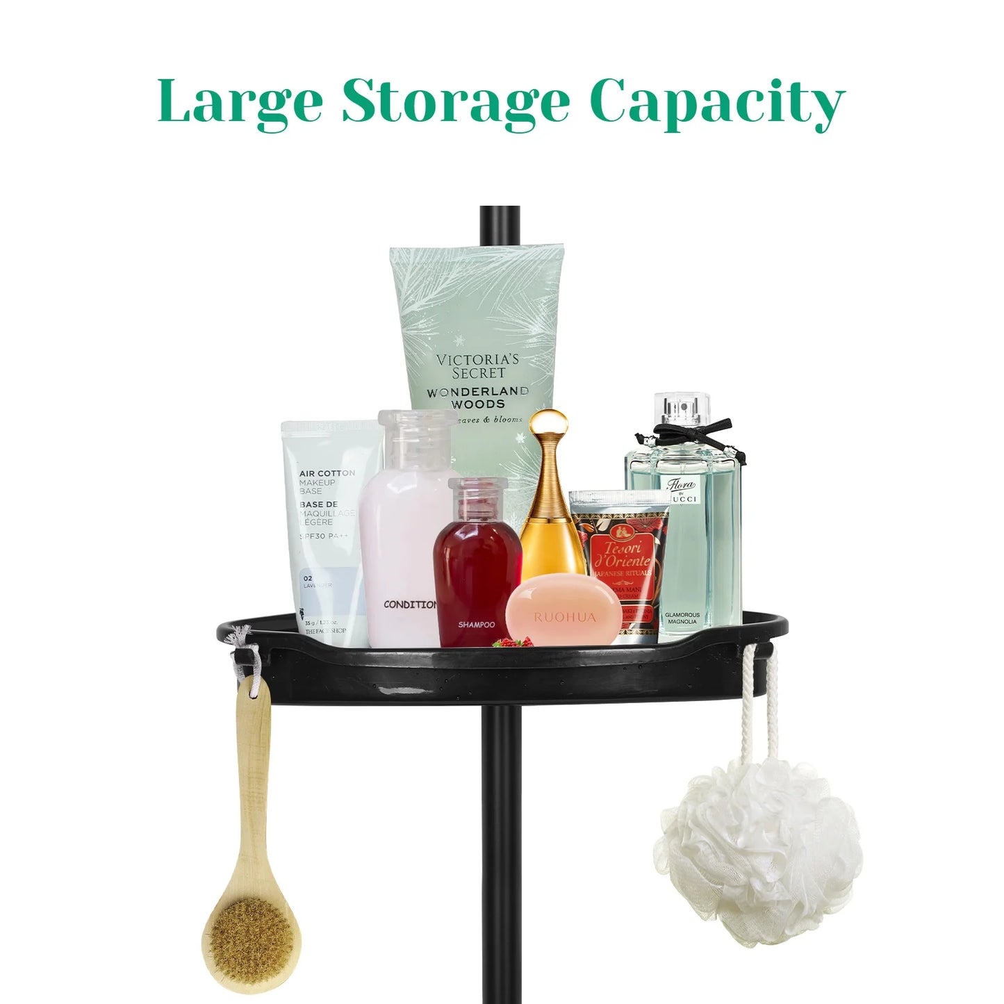 HiMIS Corner Shower Caddy With Tension Pole 4-Tier Organizer
