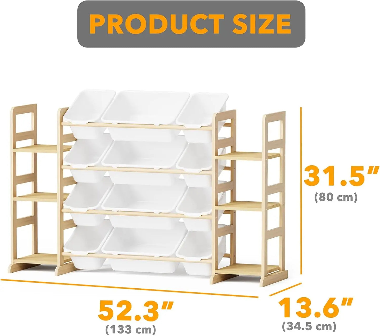 Toy Storage Organizer With 6 Shelves And 12 Bins Playroom