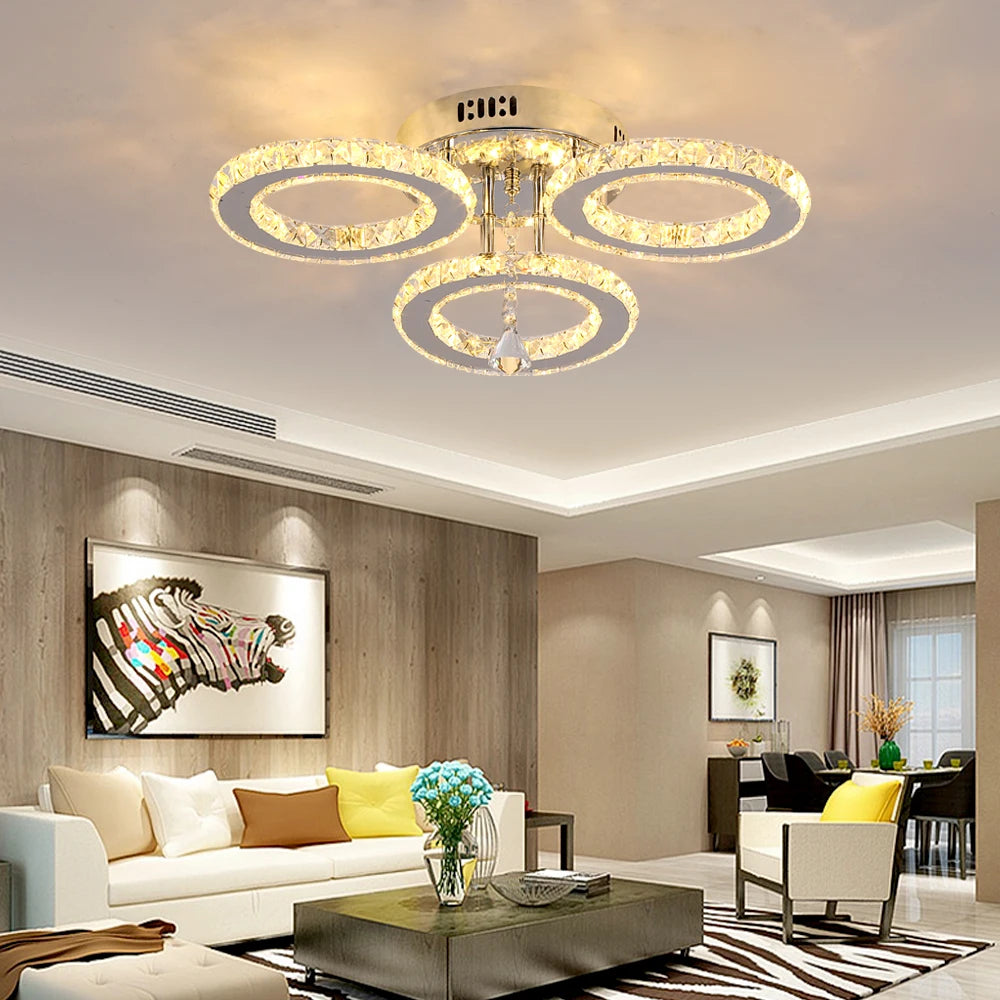 VETRULUS Crystal Ceiling Chandelier LED Lighting For Living Room