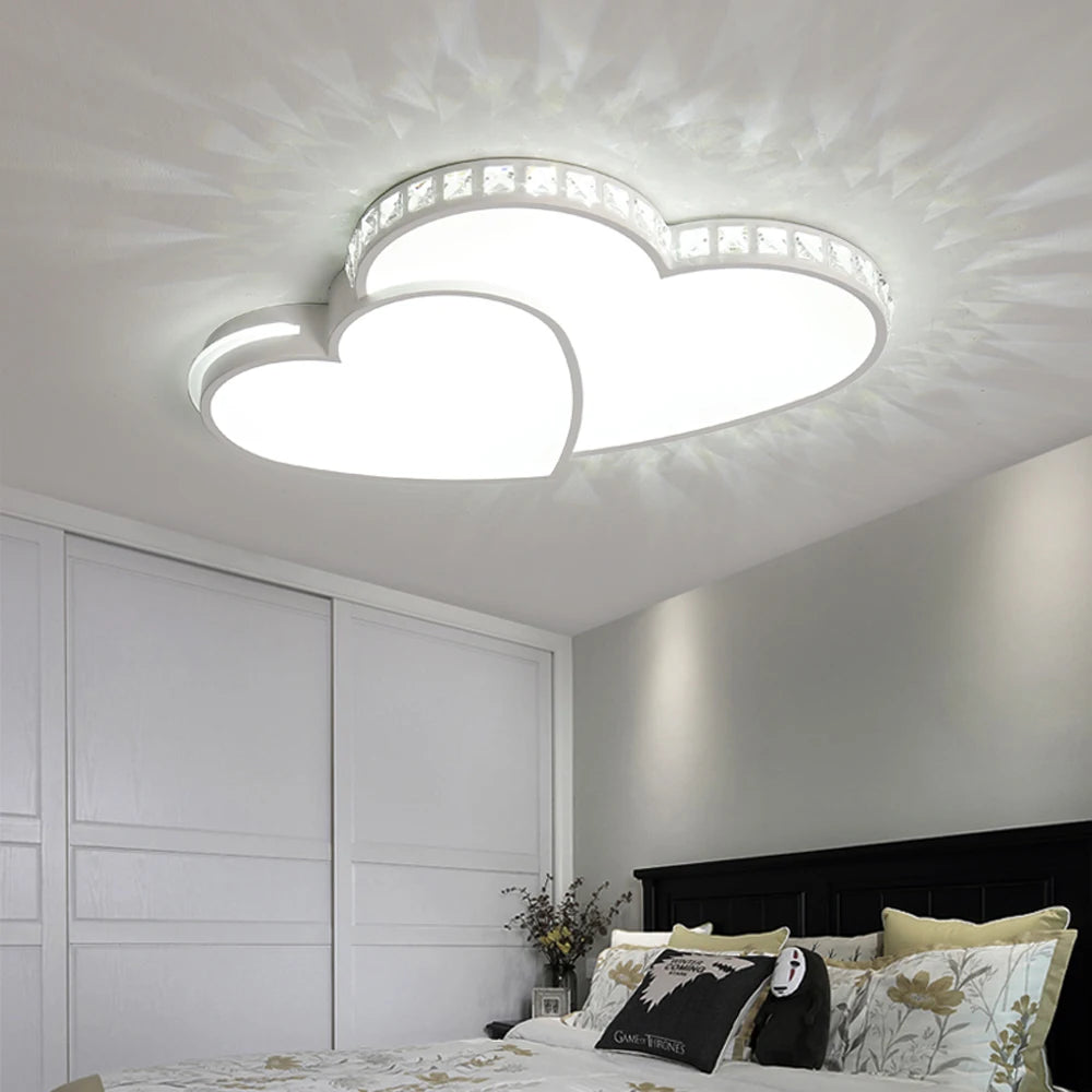 Heart Shape Crystal LED Kids Ceiling Light Flush Mount Lamp