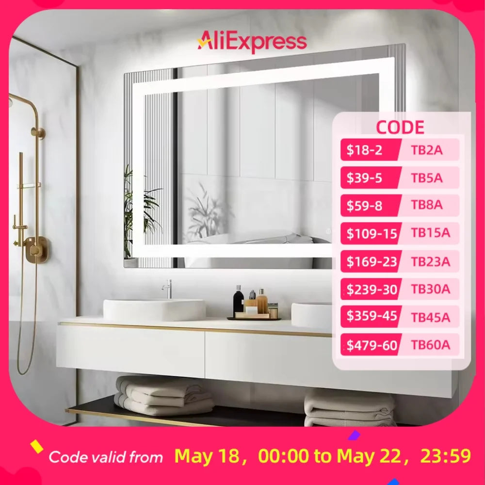 JHK LED Bathroom Vanity Mirror With Memory Function
