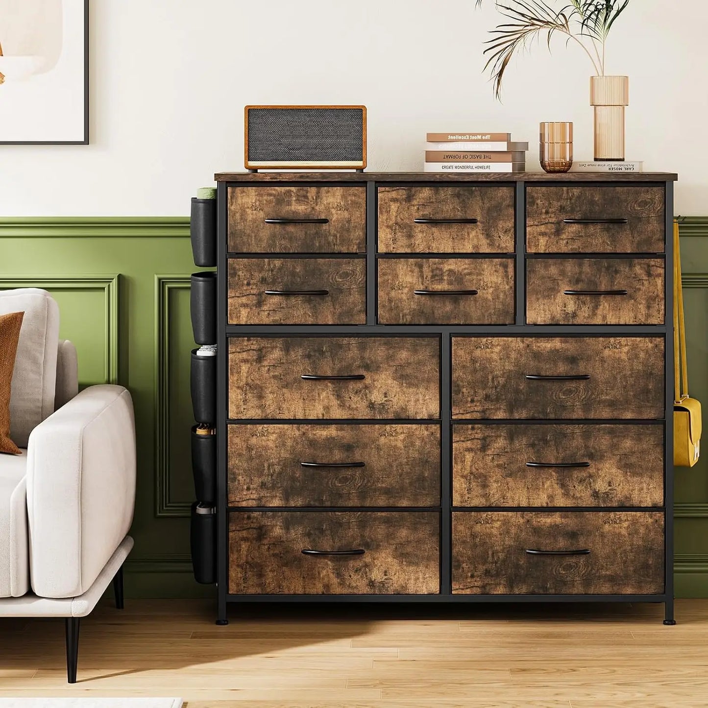 TWISTER.CK Fabric Dresser With Steel Frame And Drawers