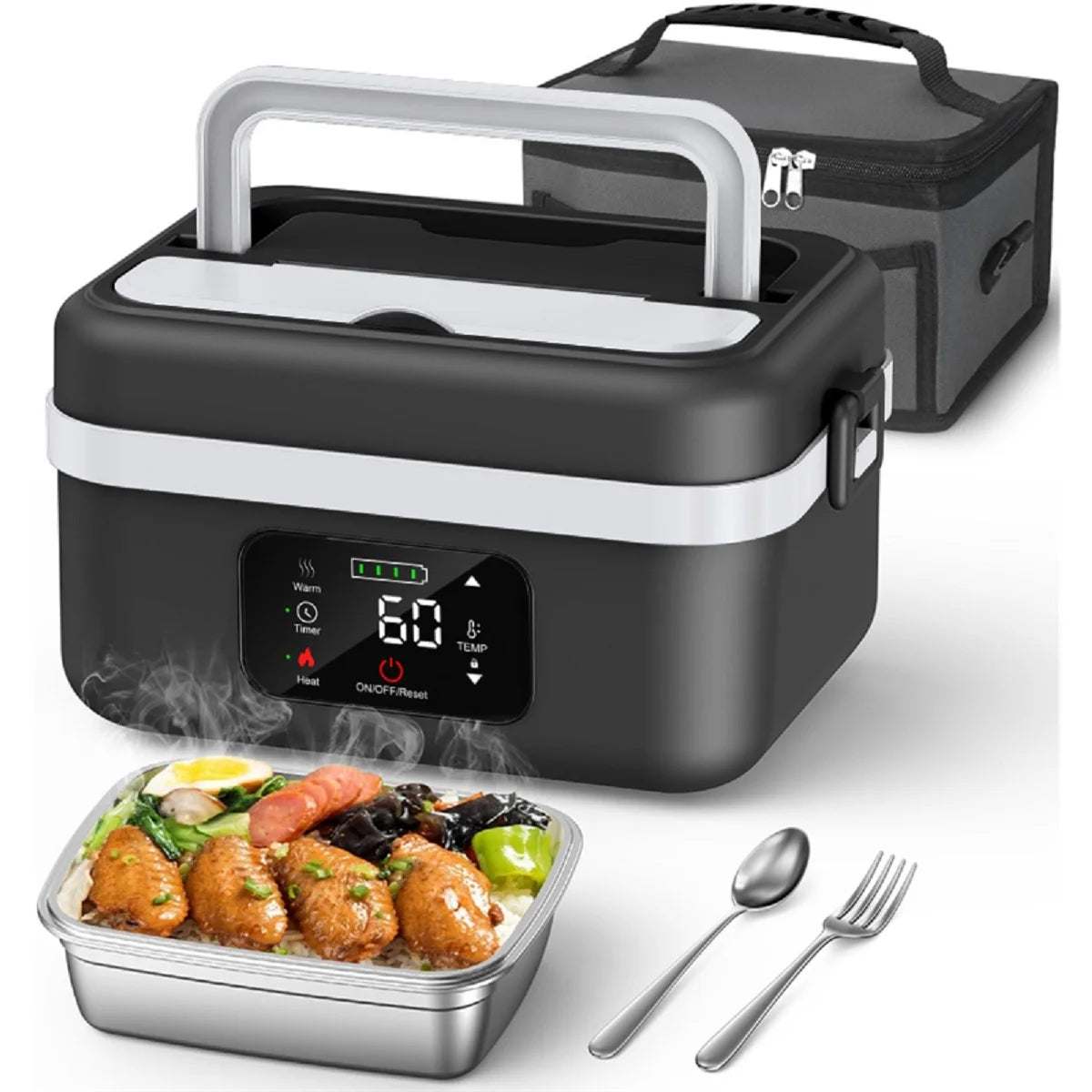 8000mAh Rechargeable Timer Automatic Heating Lunch Box