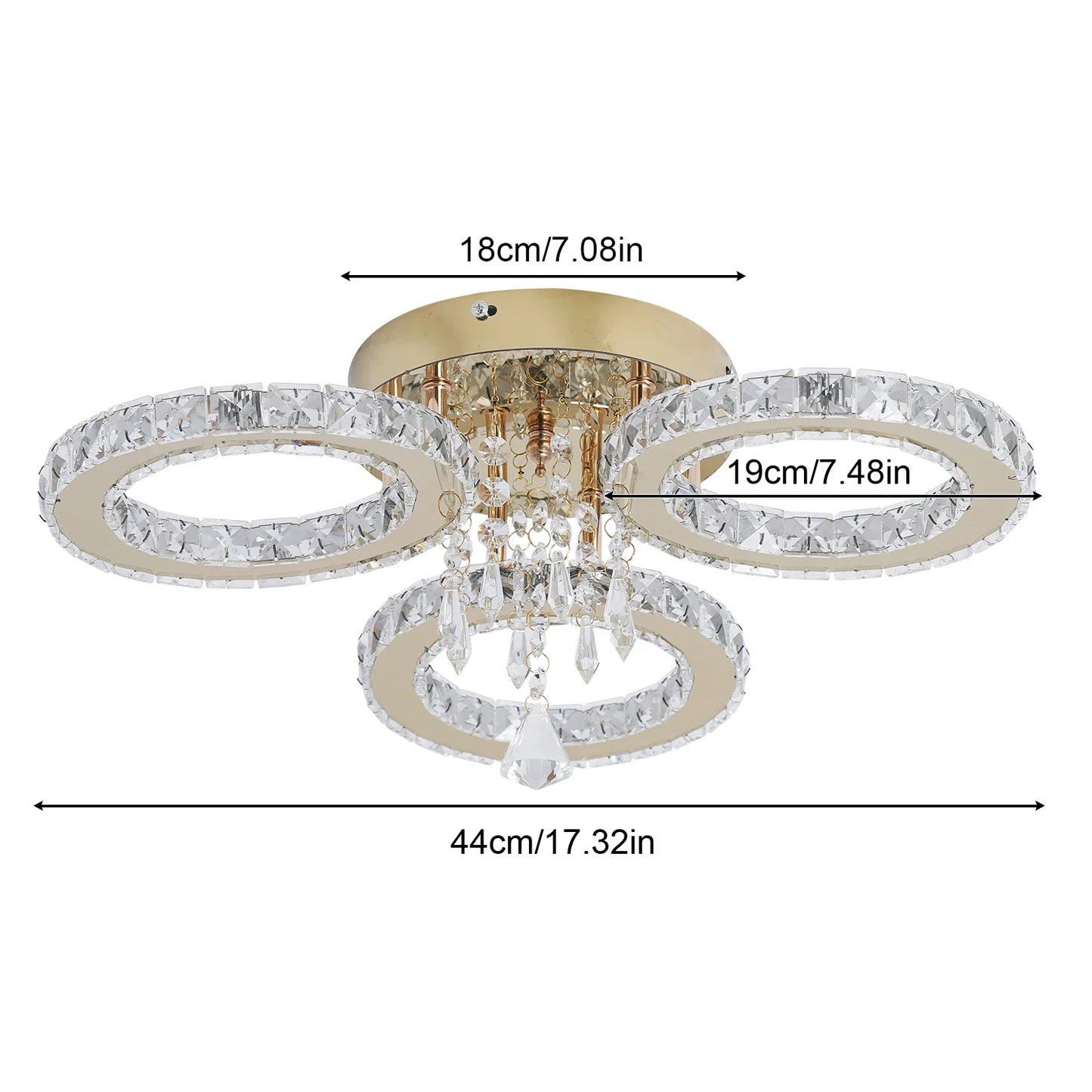 Vetrulus Crystal LED Ceiling Chandelier for Living Room and Dining