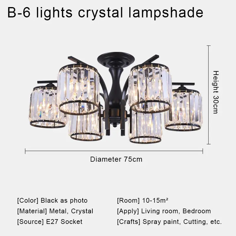 Owen Lyca Modern LED Chandelier Crystal Glass Shade