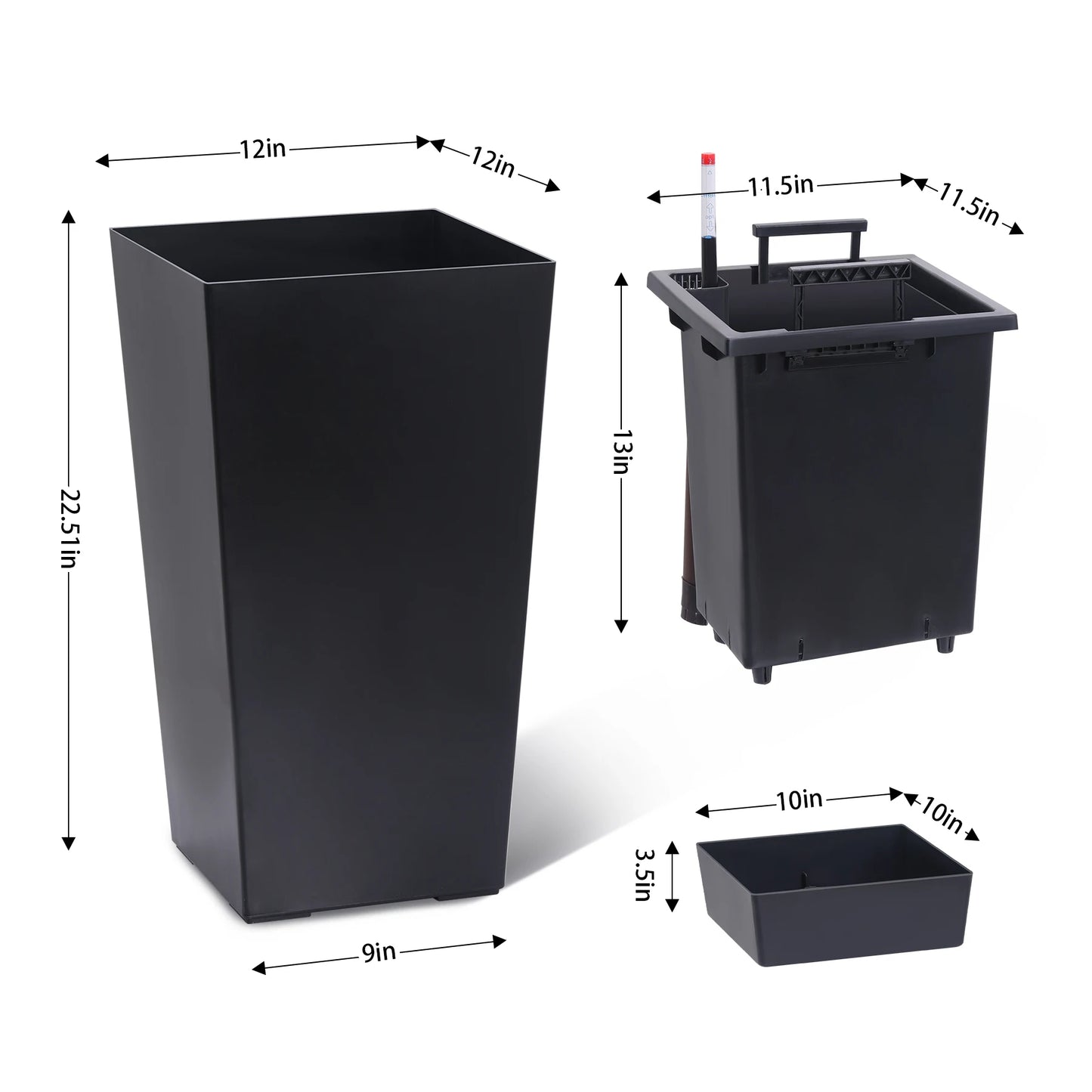 Two Pack Outdoor Indoor Planters With Drainage Holes