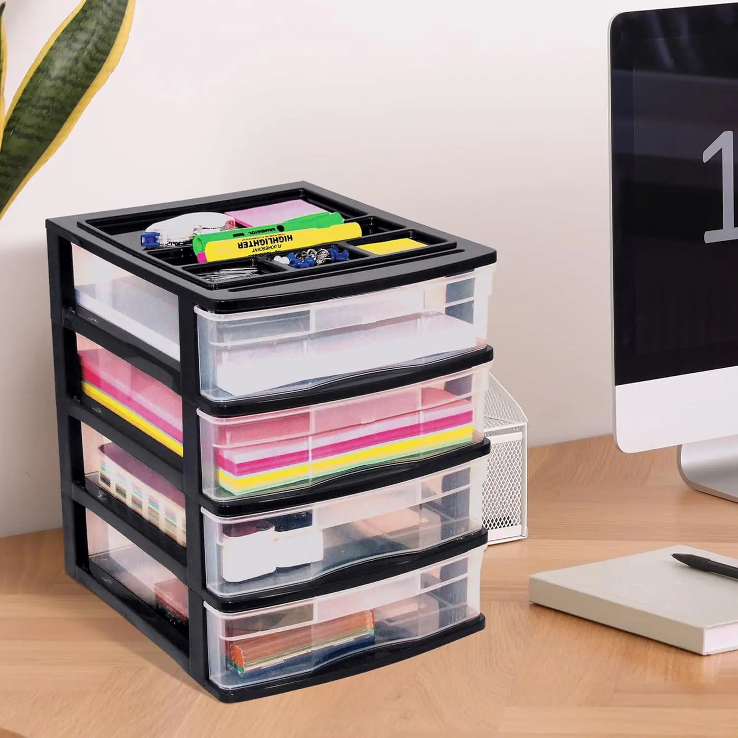 XMSJ 4 Drawer Desk Organizer Set Craft Office Supplies