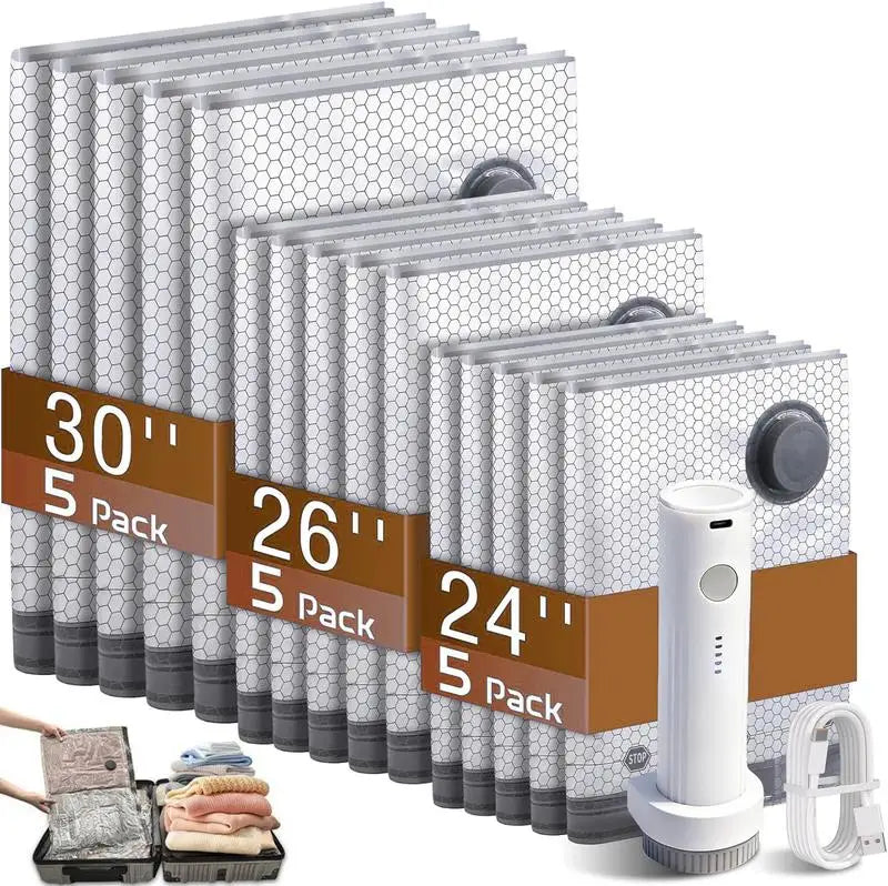 Rechargeable Air Pump Vacuum Storage Bags For Travel And Home