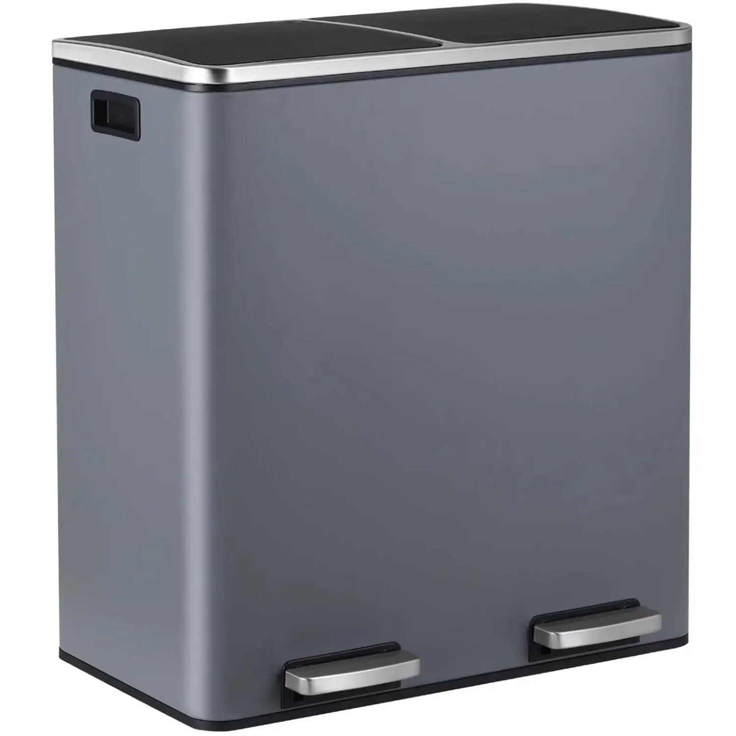 Stainless Steel Dual Recycling Trash Can With Soft-Close Lid