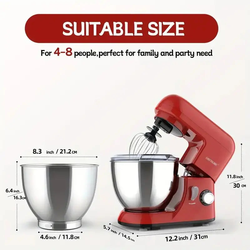 Tilt Head Electric Stand Mixer with 500W Motor and Baking Accessories