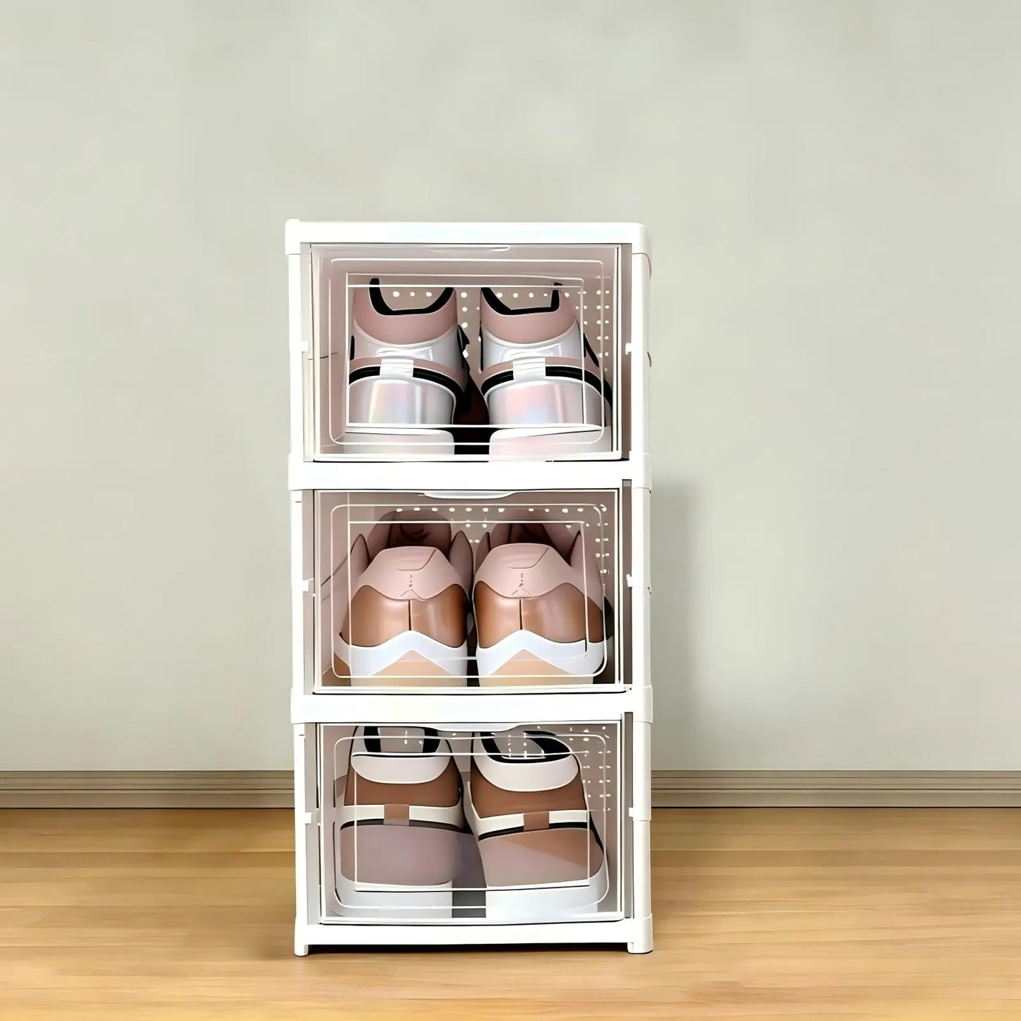 Foldable Shoes Storage Box Organizer 3-6 Layer Plastic Cabinet