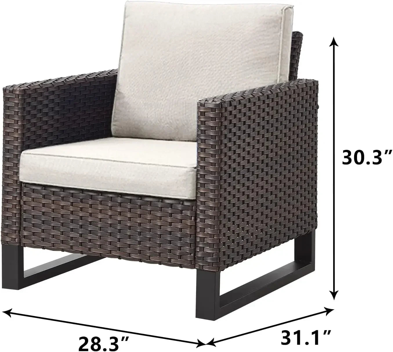 Wicker Patio Chair Set With Cushions For Outdoor Living