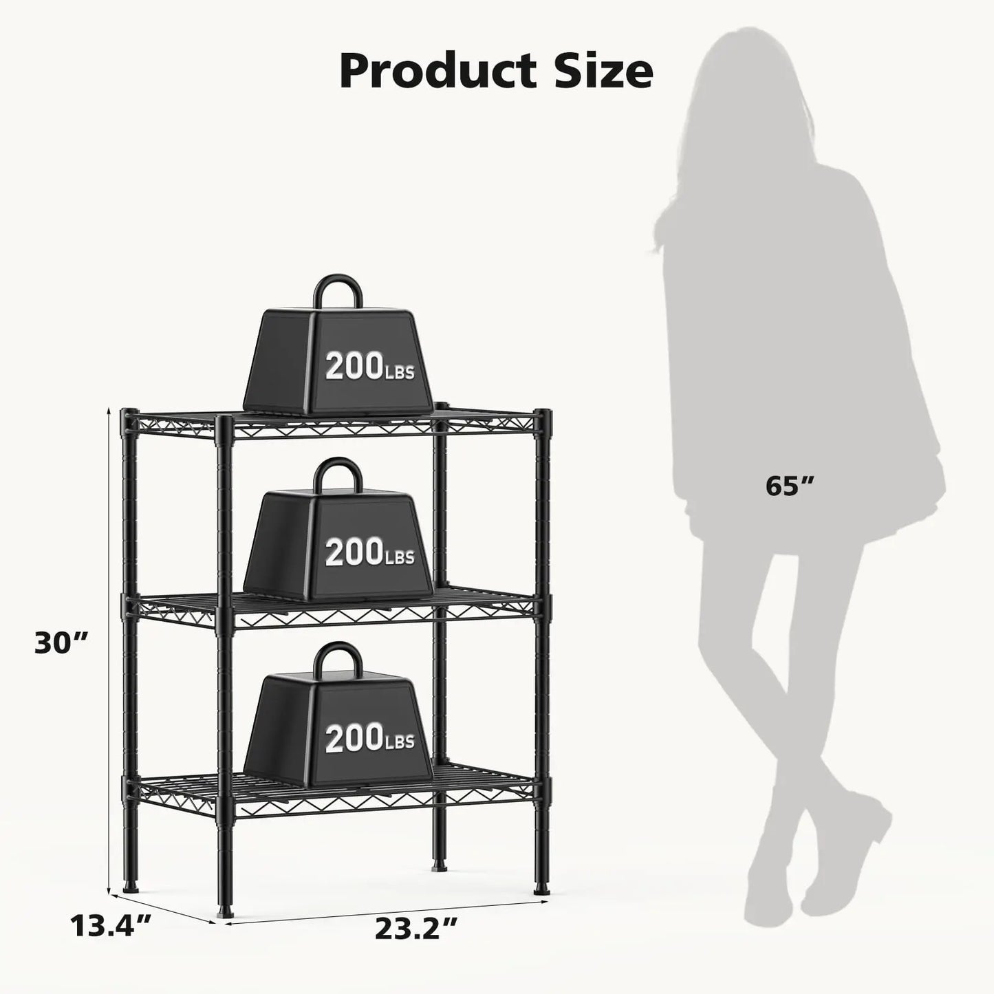 JHK 3-5 Tier Metal Wire Storage Shelves Adjustable Heavy Duty