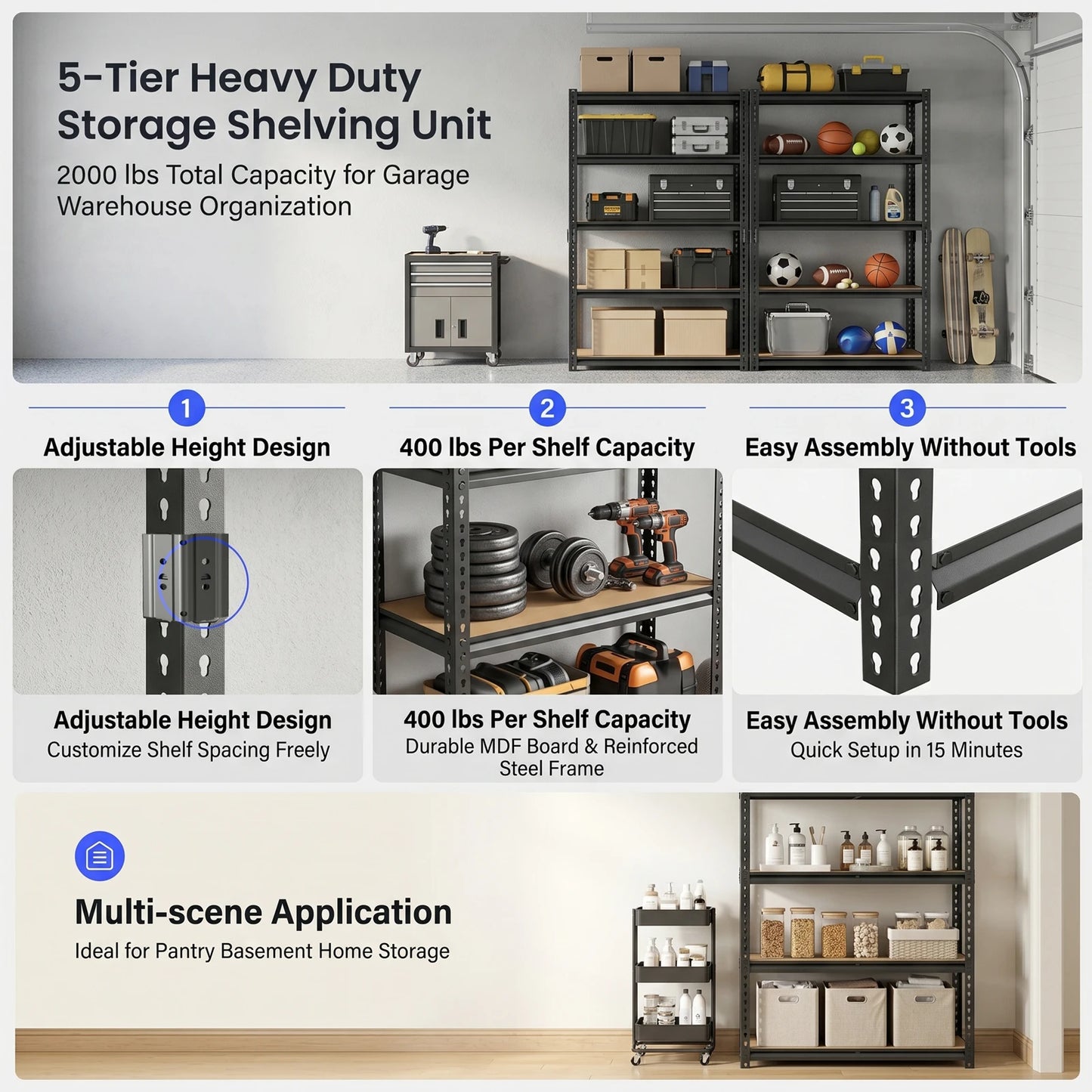 Heavy Duty Industrial Metal Storage Shelves With Adjustable Shelving Unit