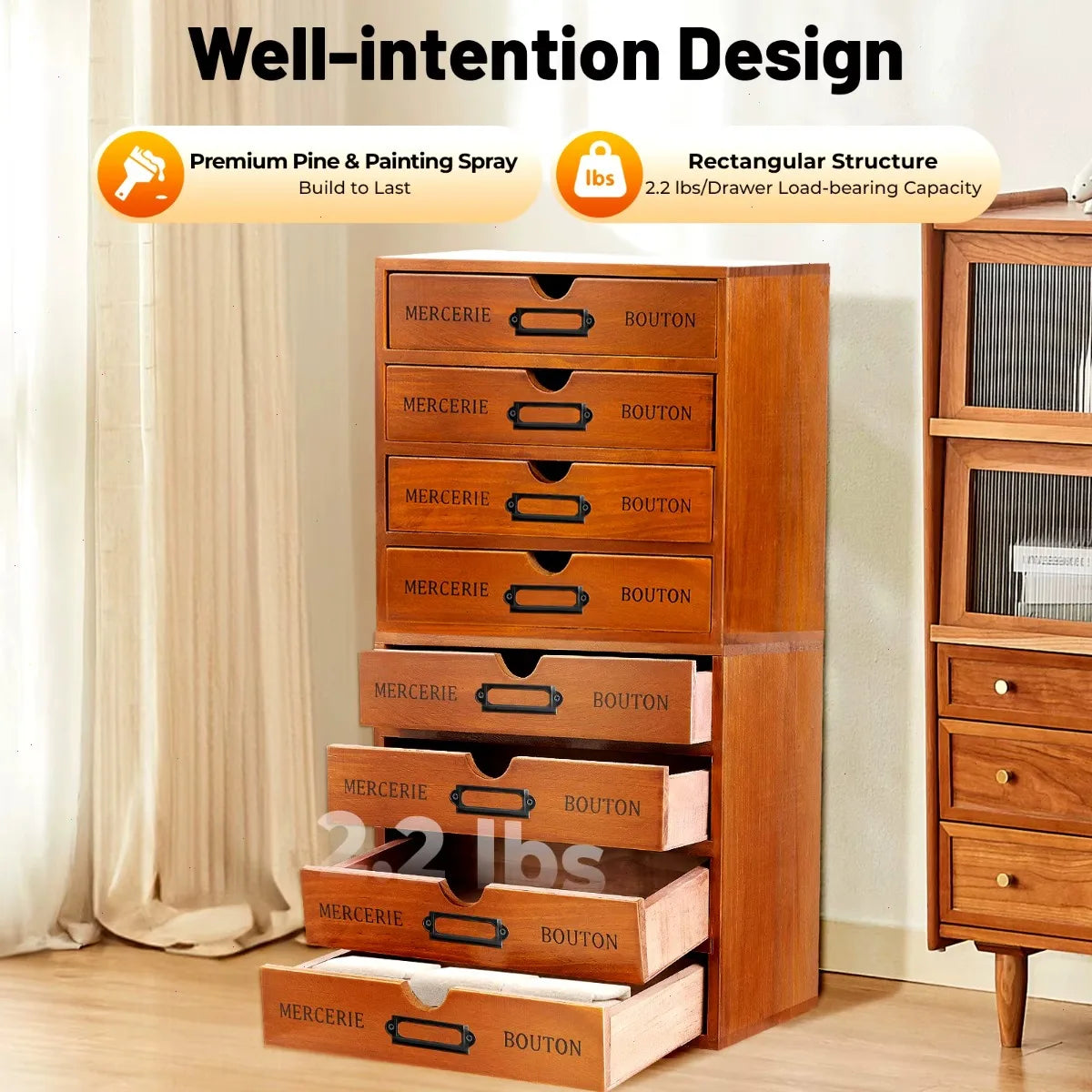 Bymaocar 4 Pack Drawer Organizer Four-Tier Stackable Desk Storage