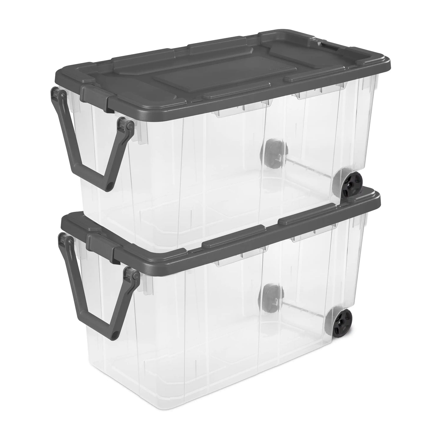 Industrial Wheeled Storage Bin With Handle Durable Plastic Tote