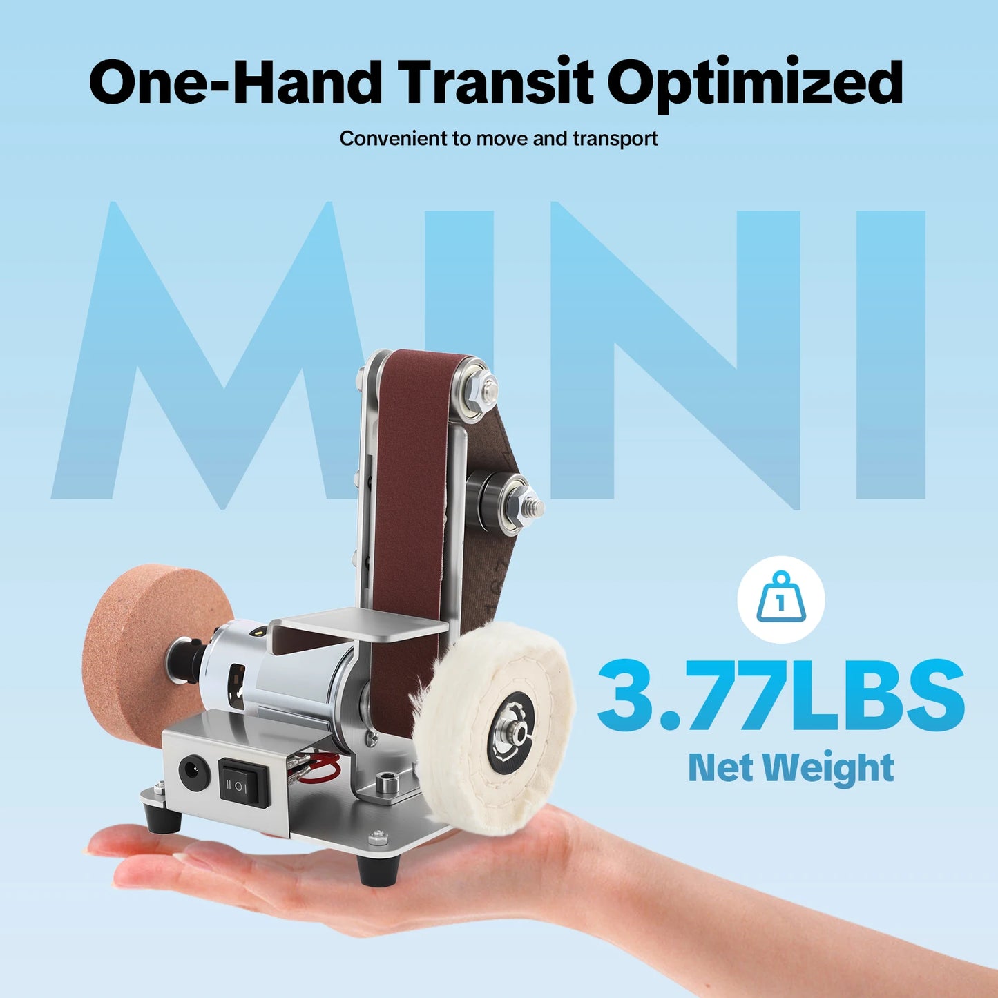 Mini Belt Sander 7 Speed Adjustable 4000 9000rpm DIY Woodworking