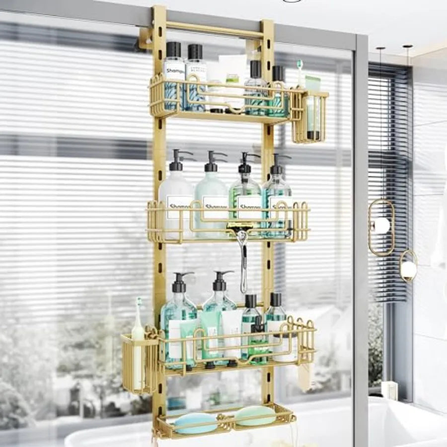 Hanging Shower Caddy Organizer With 22 Hooks And Toothbrush Holders