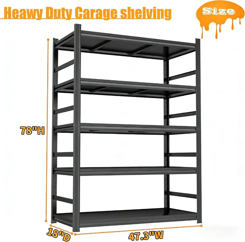 Heavy Duty Metal Shelving 3000LBS Capacity 5-Tier Storage