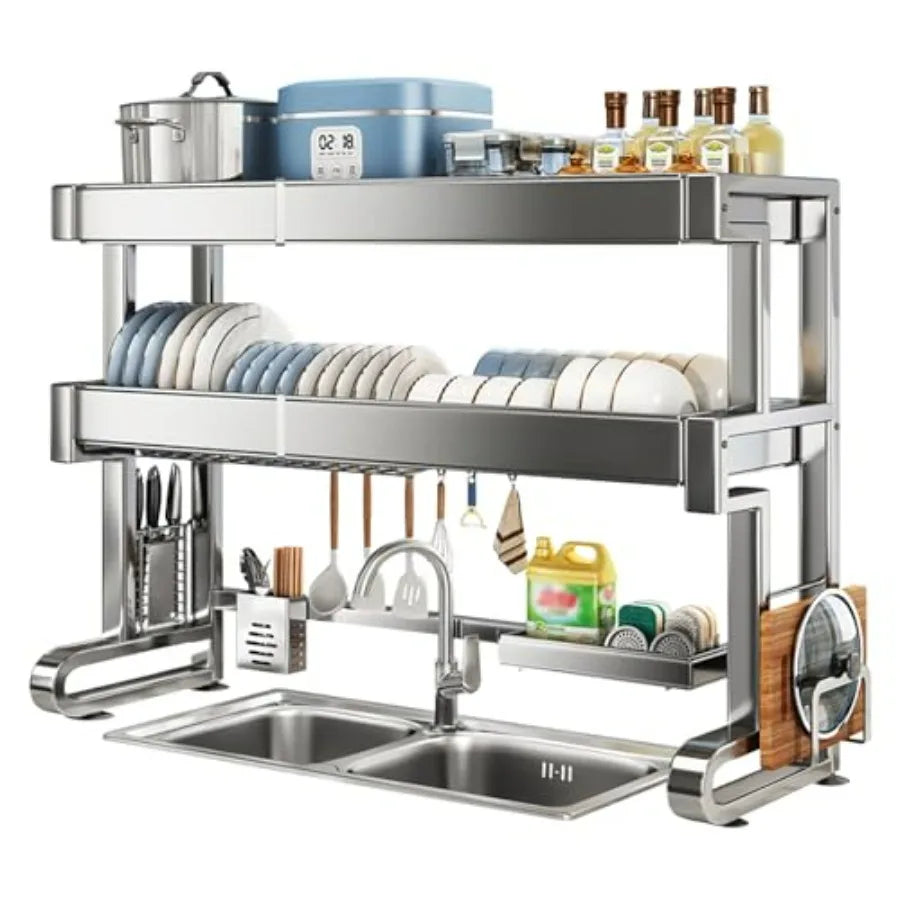 Stainless Steel Over Sink Dish Rack 3 Tier Expandable