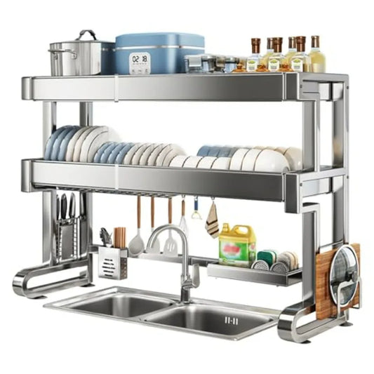 Stainless Steel Over Sink Dish Rack 3 Tier Expandable