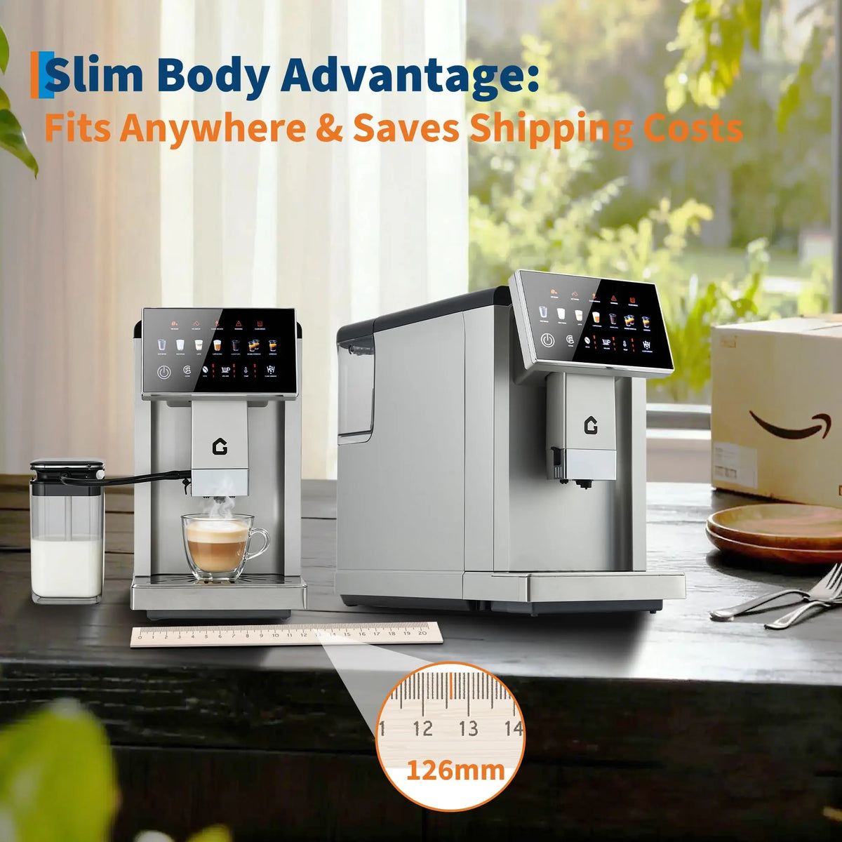 Adoolla Automatic Espresso Machine With Milk Frother And Removable Grinder